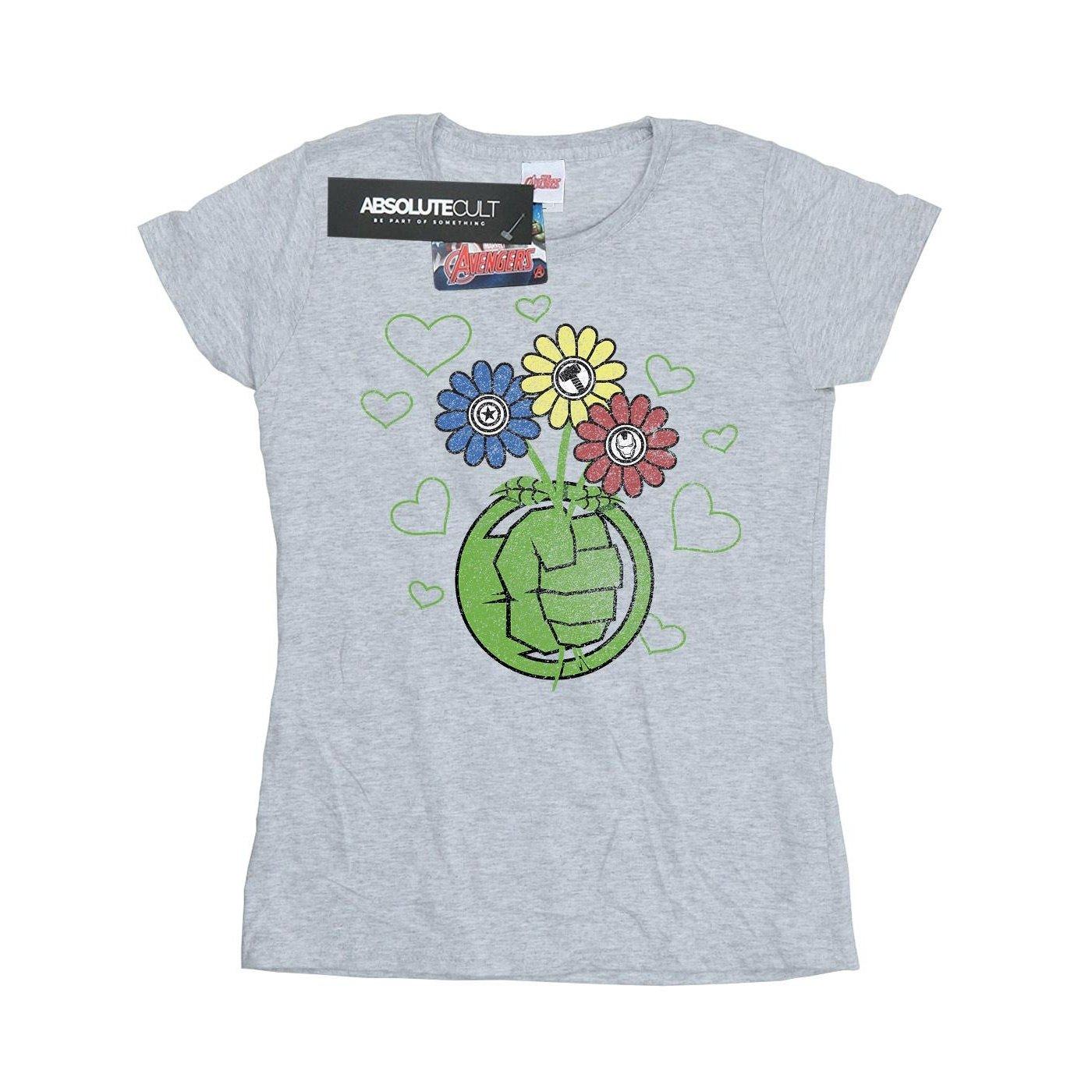Image of Hulk Flower Fist Tshirt Damen Grau L