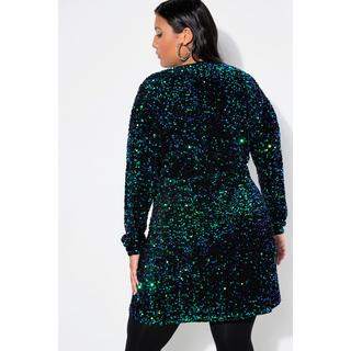 Studio Untold  Robe portefeuille à col en V et manches longues, strass 