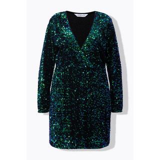 Studio Untold  Robe portefeuille à col en V et manches longues, strass 