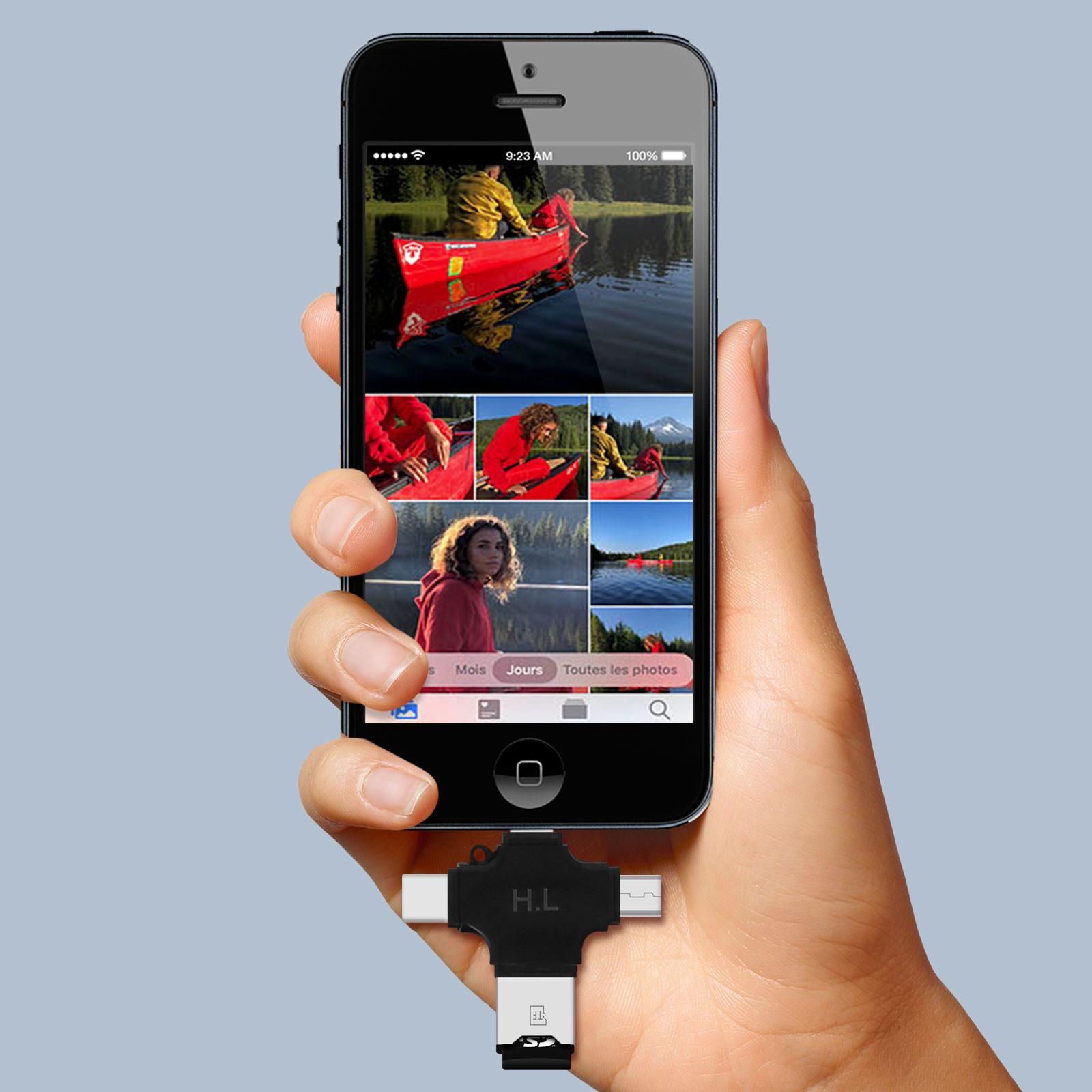 Avizar  Lettore di schede micro SD 4 in 1 nero 