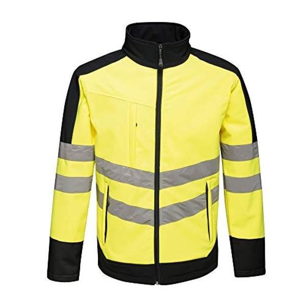 Image of Hi Vis Pro Softshellarbeitsjacke, Reflektierende Details Herren Gelb XL