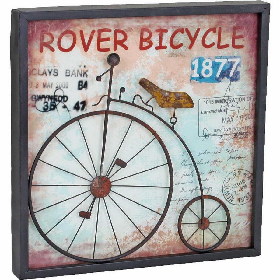 Tableau mural haut vélo Rover Orianthe acier 40x40
