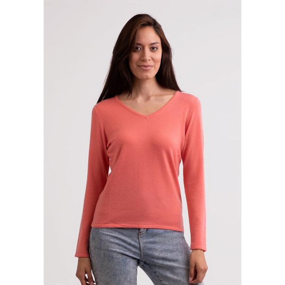 CASH-MERE.CH Recycelter Kaschmir V-Ausschnitt Pullover  