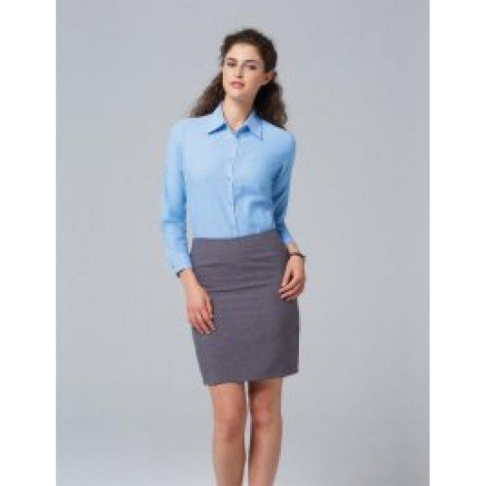 Russell  Collection Easy Care Oxford Bluse, Langarm 