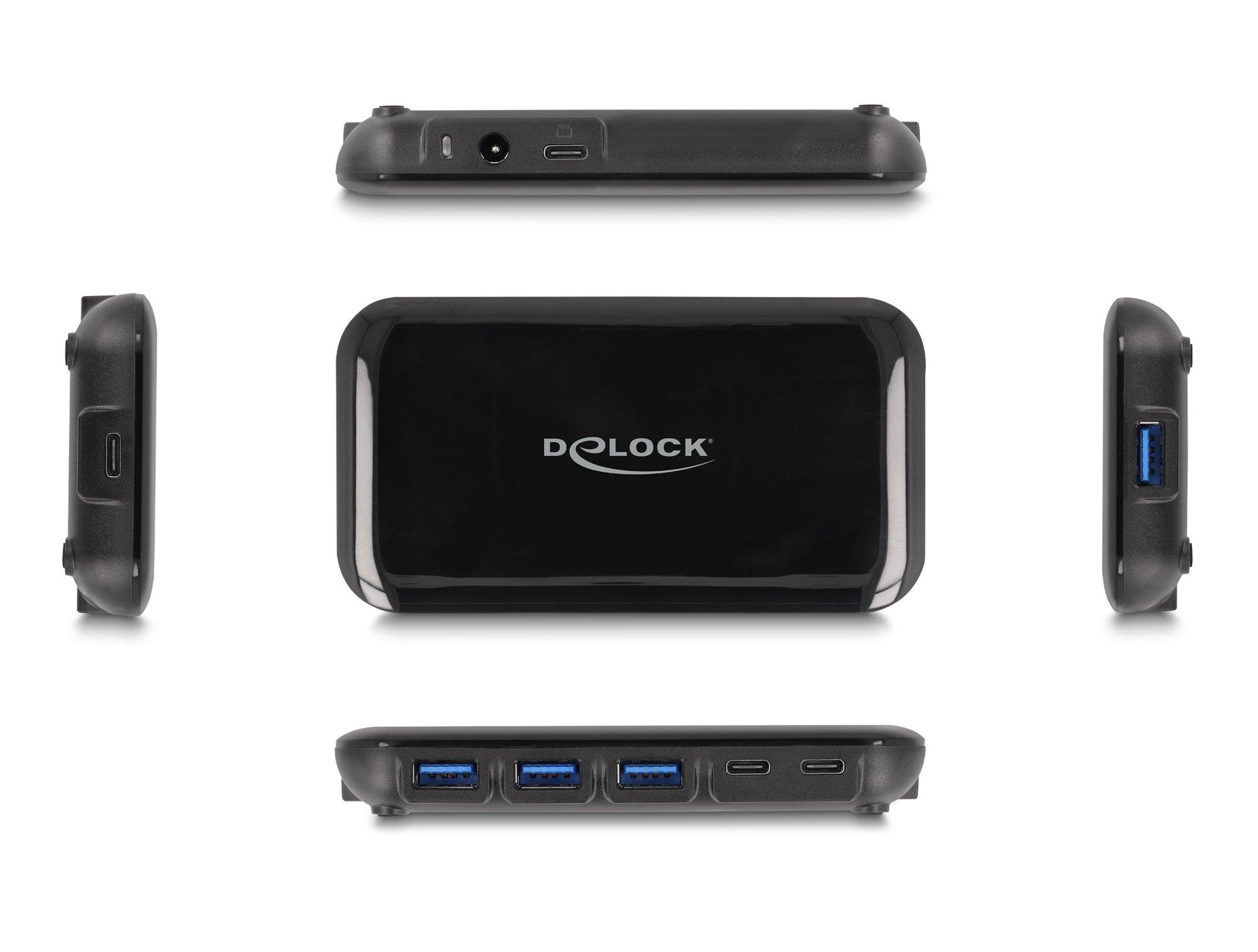 DeLock  Hub USB 3.2 Gen 2 a 7 porte con 4 porte USB Tipo-A e 3 porte USB Type-C 