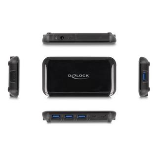 DeLock  Hub USB 3.2 Gen 2 a 7 porte con 4 porte USB Tipo-A e 3 porte USB Type-C 