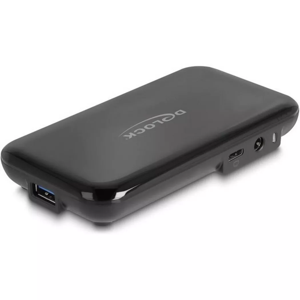 DeLock - 7 Port USB 3.2 Gen 2 Hub mit 4 US, Schwarz