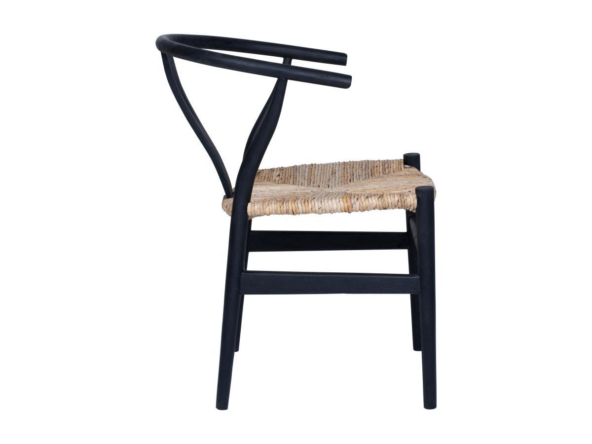 Vente-unique Chaise en teck et paille - Noir et Naturel - POGIANA  