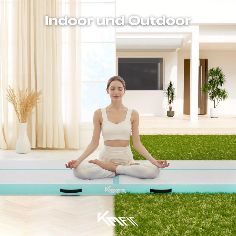 KM-Fit  Turnmatte Aufblasbar Airtrack Fitness-Sport-Gymnastikmatte 4 m 