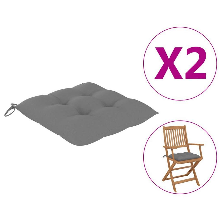 Coussins de chaise 2 pcs   40x40x7 cm Tissu