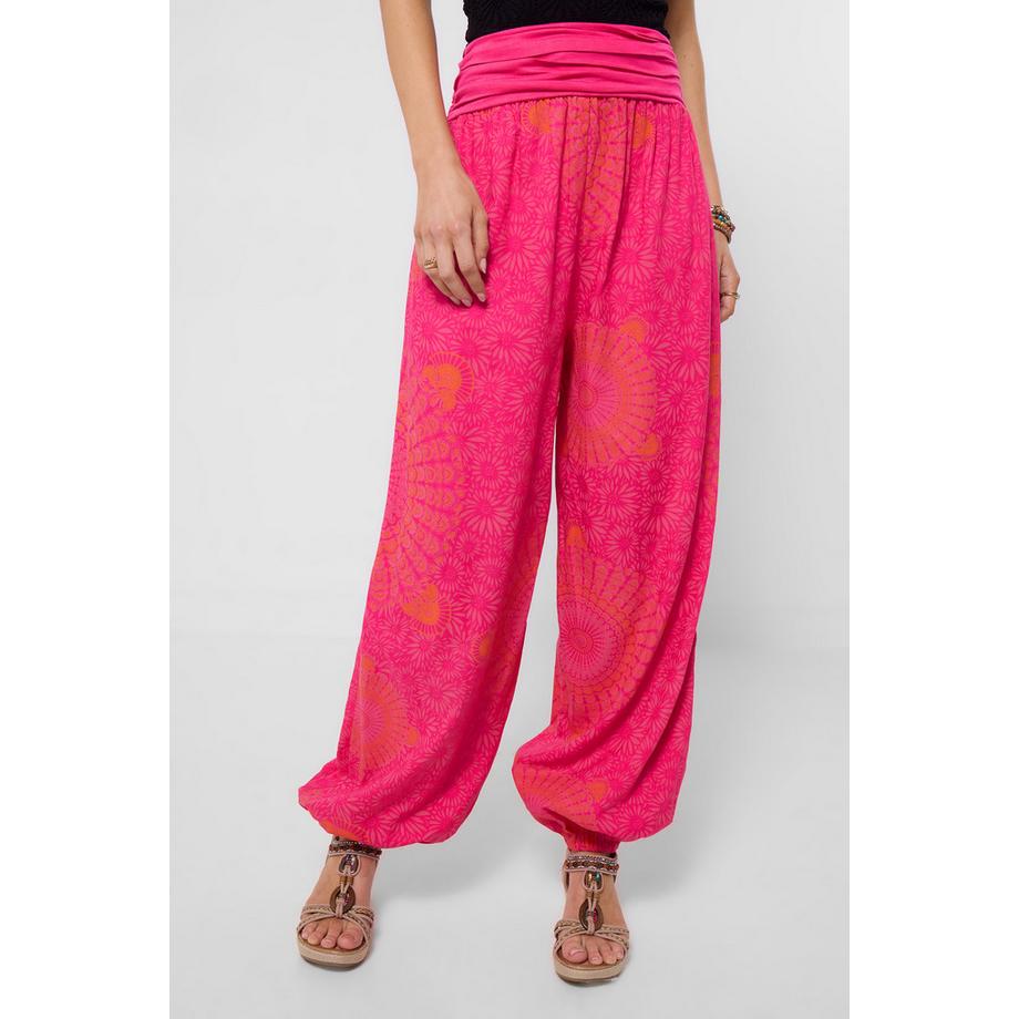 Joe Browns Pantaloni da Spiaggia Taglio Largo con Stampa Mandala e Arricciature  