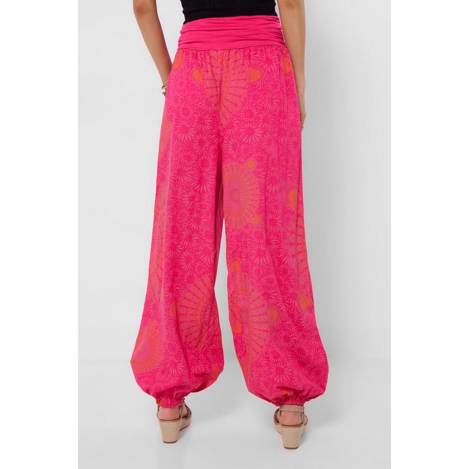 Joe Browns Pantaloni da Spiaggia Taglio Largo con Stampa Mandala e Arricciature  