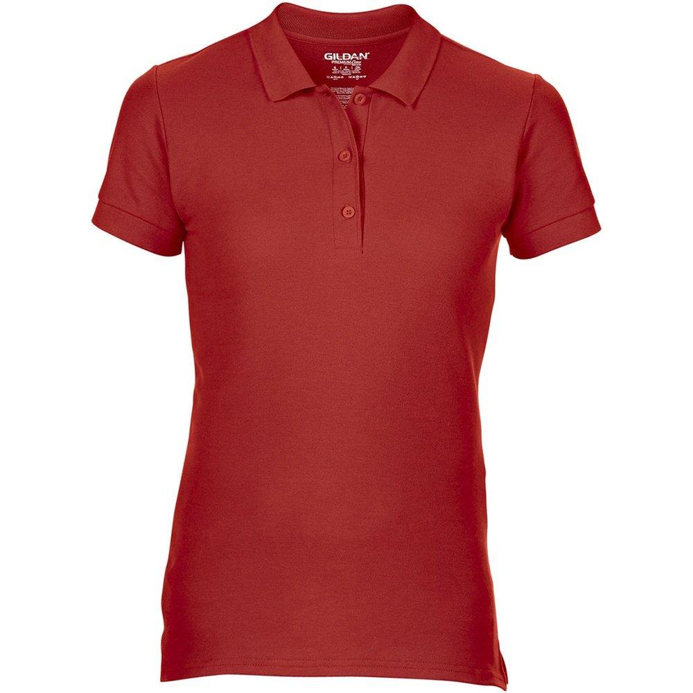 Image of Premium Poloshirt, Kurzarm Damen Rot Bunt S