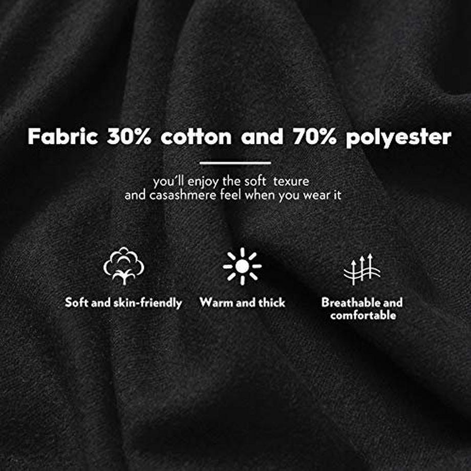 Only-bags.store Écharpe Chaude Hiver Automne Unie en Coton avec Glands  