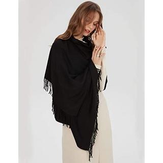 Only-bags.store Écharpe chaude hiver automne unie en coton avec glands  