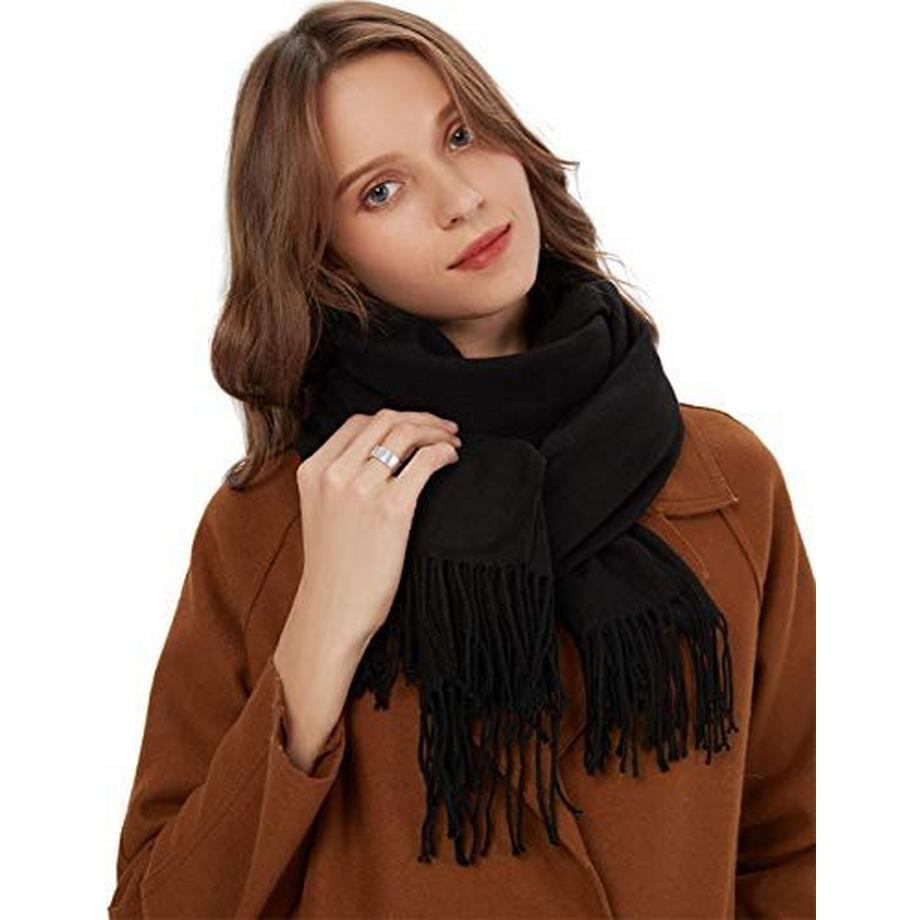 Only-bags.store Écharpe Chaude Hiver Automne Unie en Coton avec Glands  