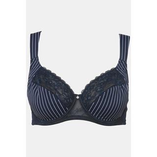 Ulla Popken  Soutien-gorge à armatures, fines rayures et dentelle -bonnet C-F 