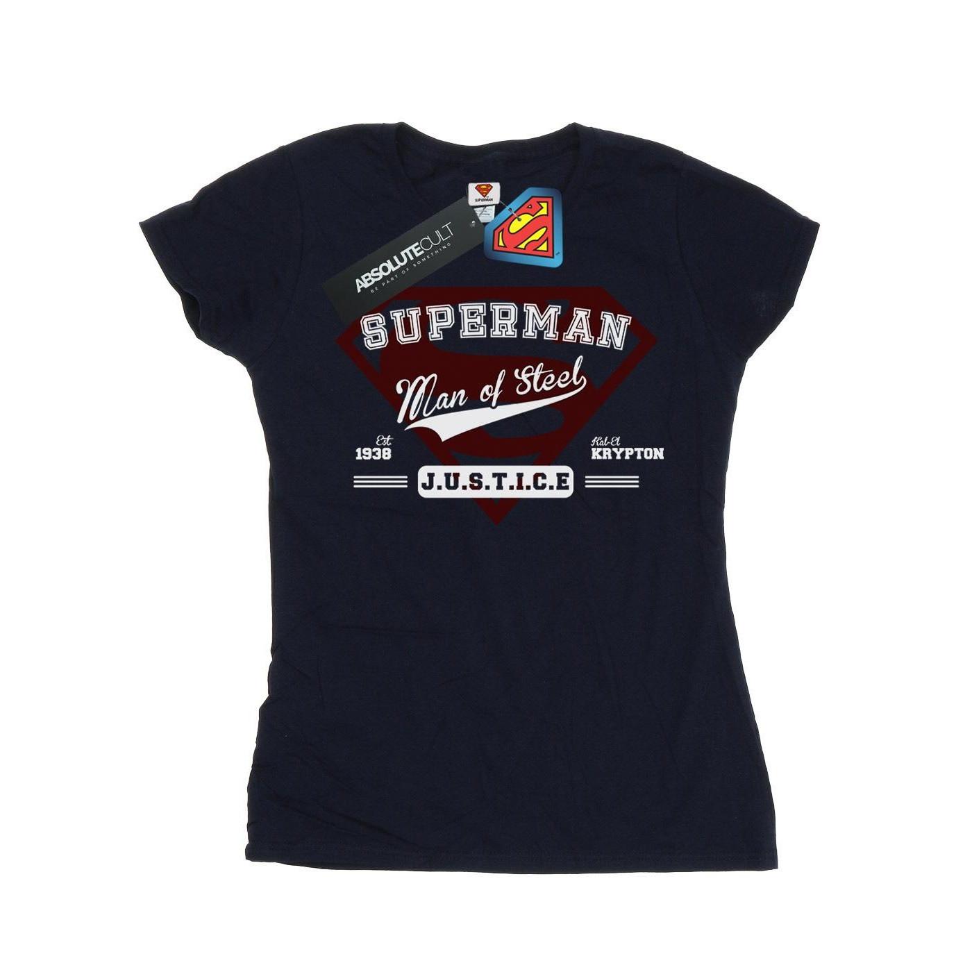 Image of Superman Man Of Steel Tshirt Damen Marine S