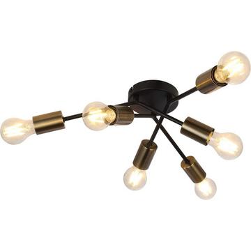 Plafonnier Sarini métal noir 6xE27