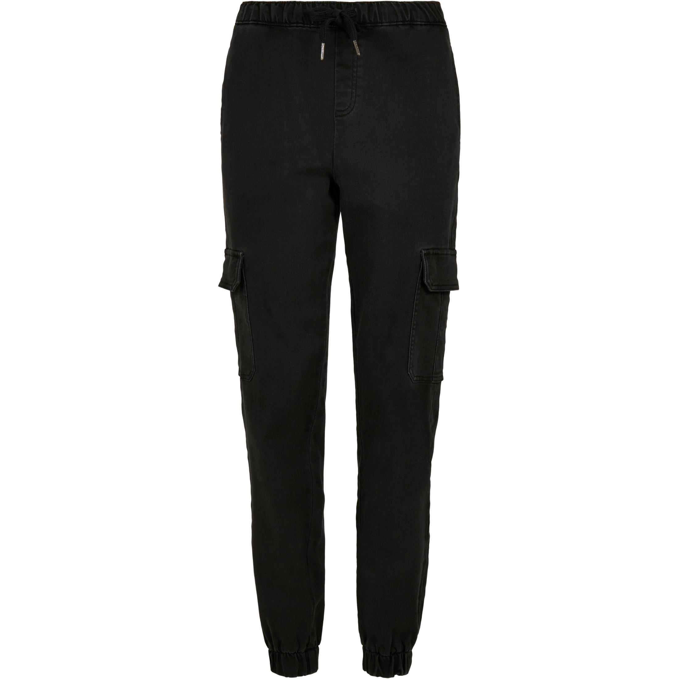 URBAN CLASSICS High Waist Knitted Denim Cargohose  