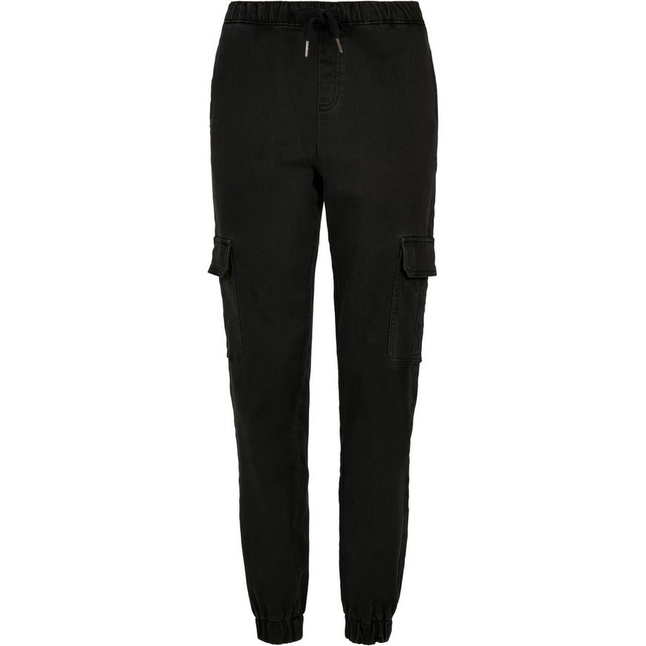 URBAN CLASSICS Pantalon Cargo Denim Tricoté Taille Haute  