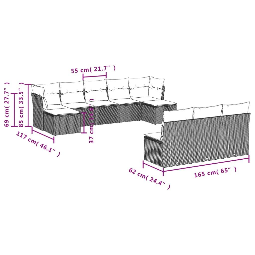 VidaXL Ensemble de canapés de jardin rotin synthétique  