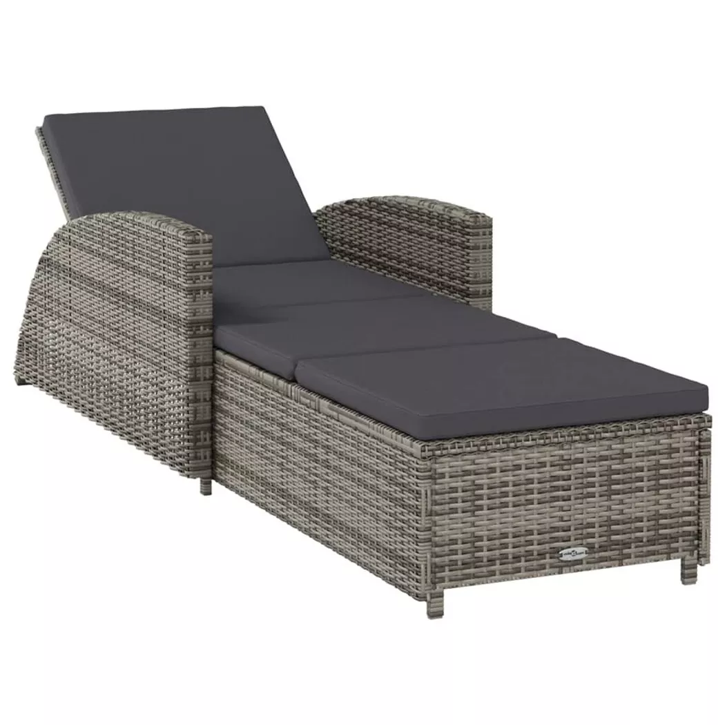 VidaXL - lettino prendisole Rattan, One Size, Grigio
