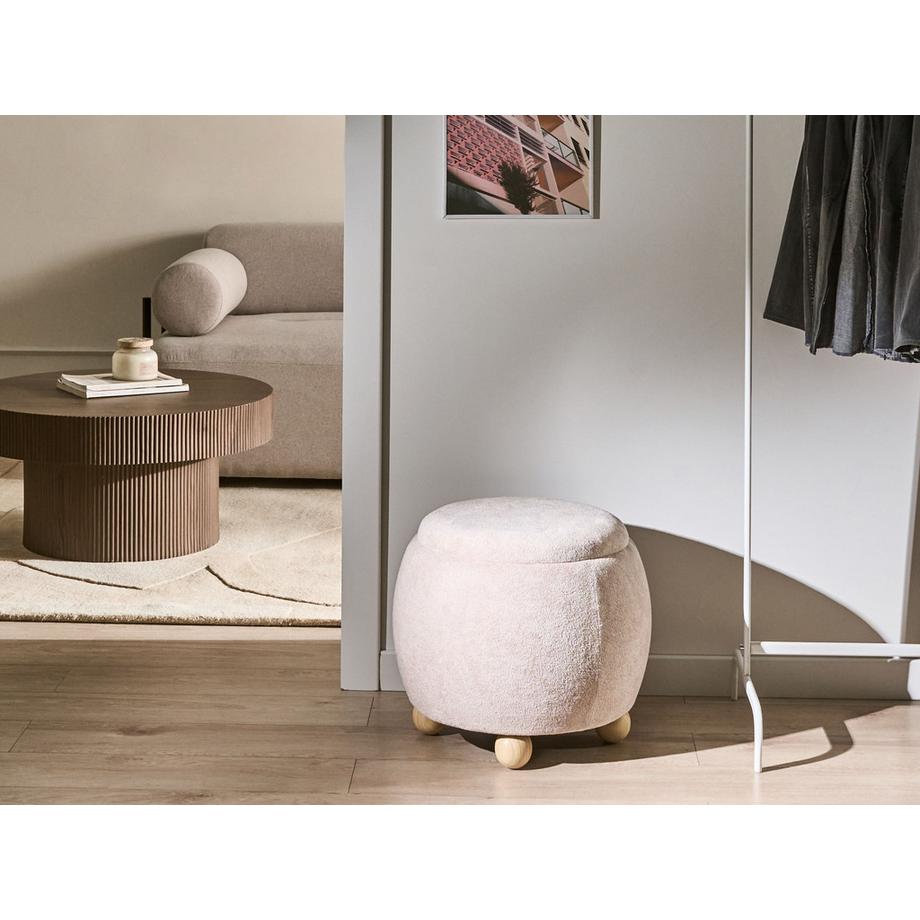 Beliani Pouf de rangement en Bouclé Traditionnel ANNABELLA  