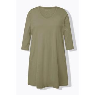 Ulla Popken  Longshirt, Zierbänder, A-Linie, V-Ausschnitt, 3/4-Arm 