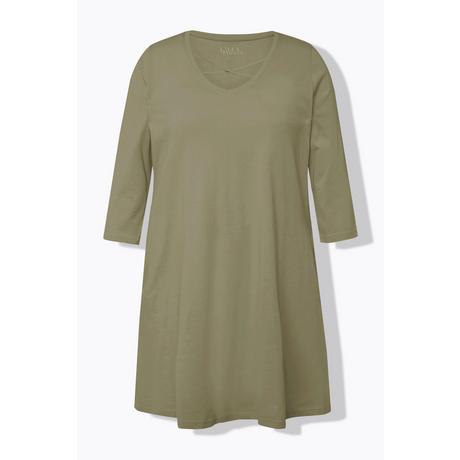 Ulla Popken  Longshirt, Zierbänder, A-Linie, V-Ausschnitt, 3/4-Arm 