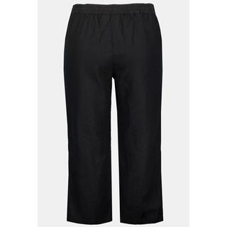 Ulla Popken  Pantaloni di lino a 7/8 naturalmente freschi con cintura elastica 