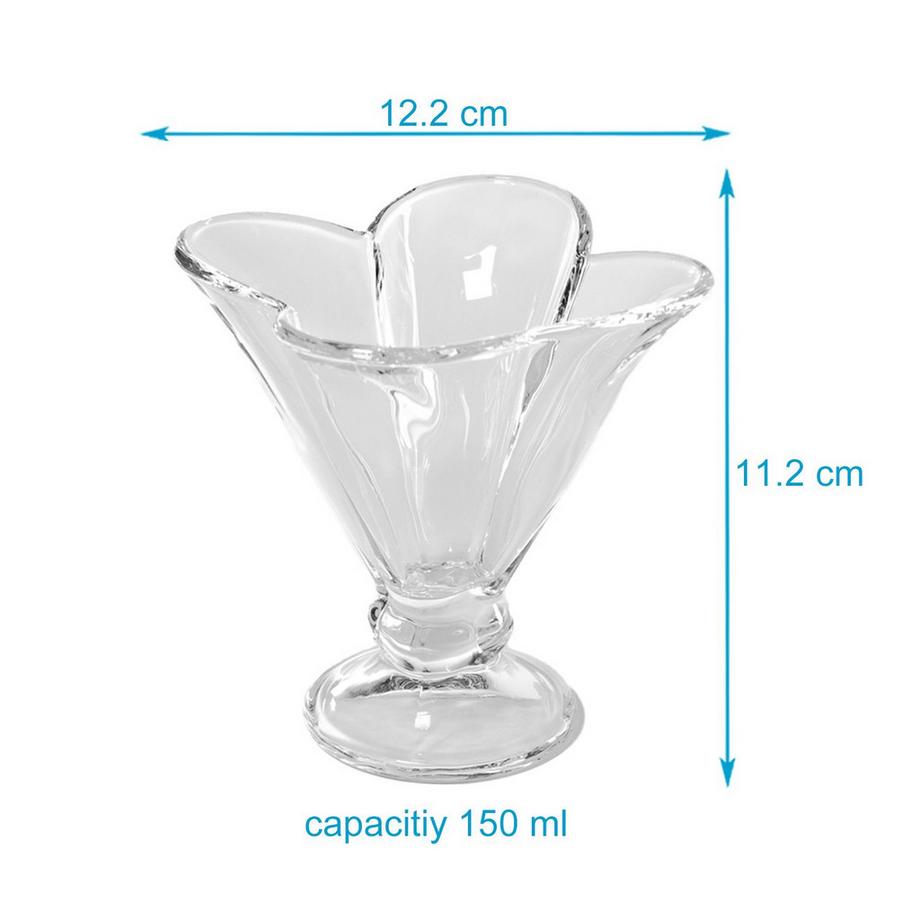 Intirilife 6er Set Eisbecher aus Glas  