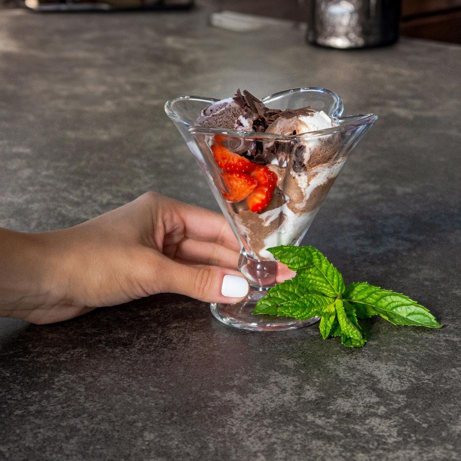 Intirilife 6er Set Eisbecher aus Glas  