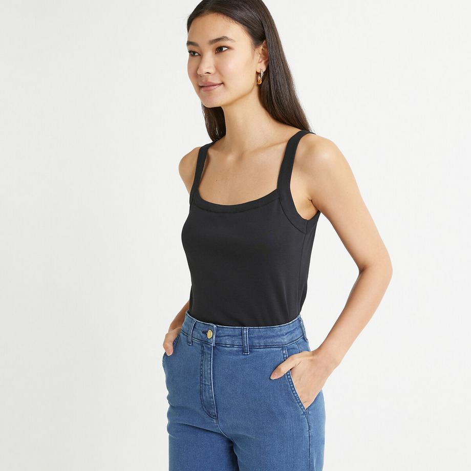 La Redoute Collections Top a costine senza maniche scollo rotondo  