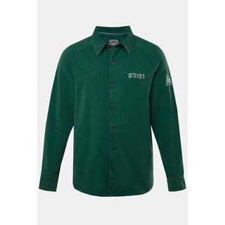 Sthuge  Camicia STHUGE in felpa dal taglio squadrato con maniche lunghe e colletto ad apertura inglese verde giungla 