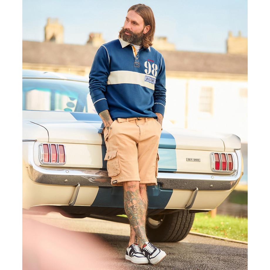 Joe Browns Rugbyshirt Rundhals Platziertem Druck  