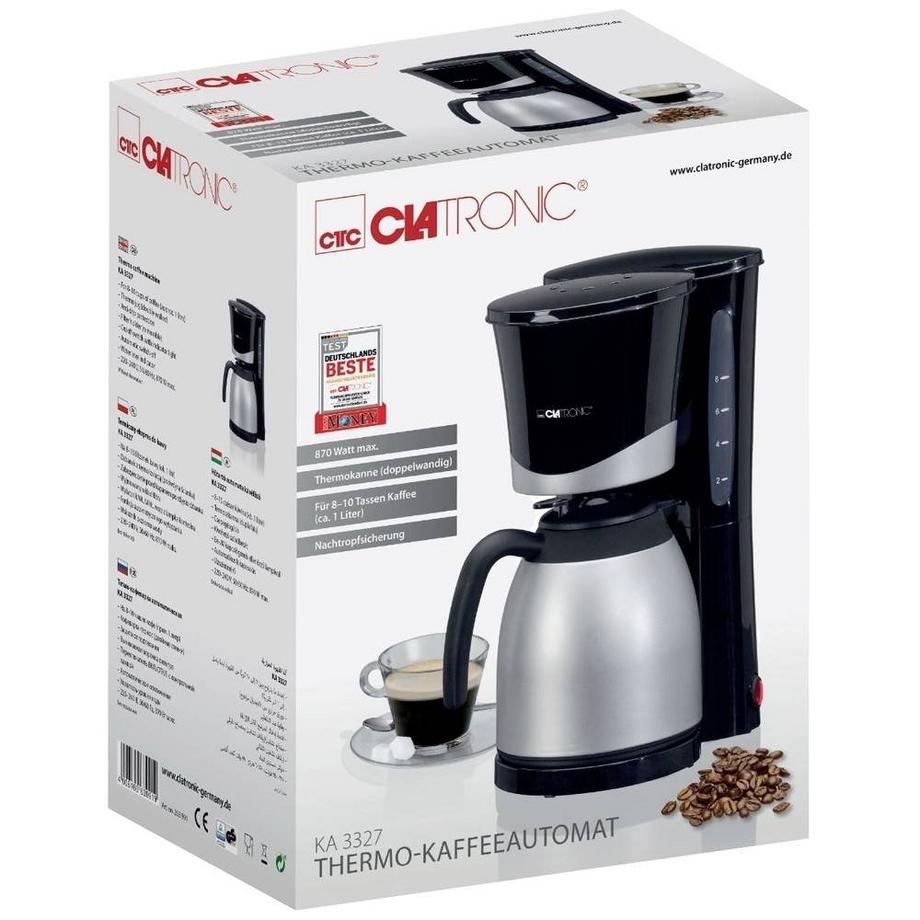 Clatronic Kaffeeautomat KA 3327, 10 Tassen Thermo 850W  