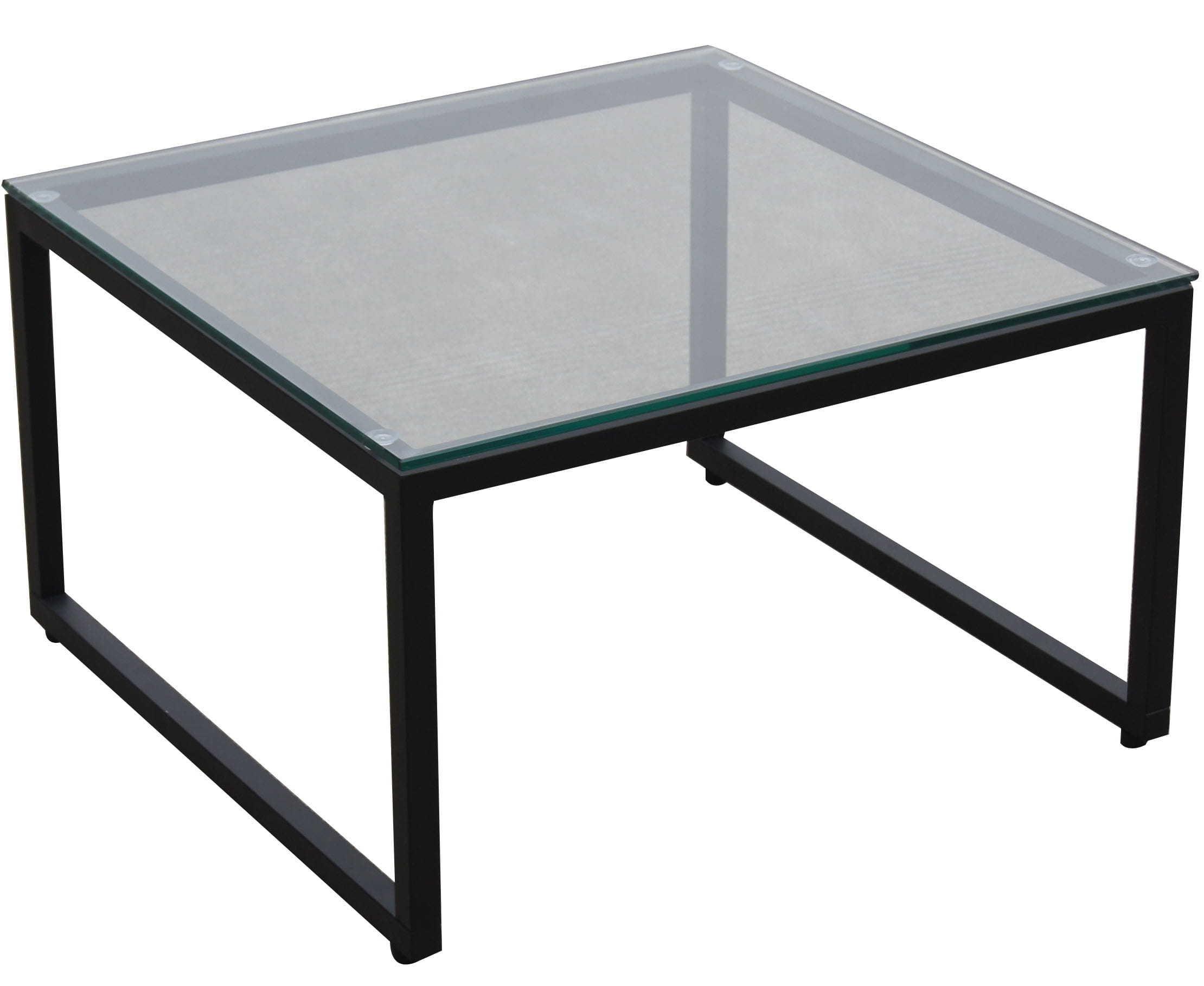 mutoni Table basse Obelisk U-Bein 60 - plateau verre clair - structure noire  