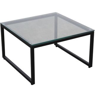 mutoni Table basse Obelisk U-Bein 60 - plateau verre clair - structure noire  