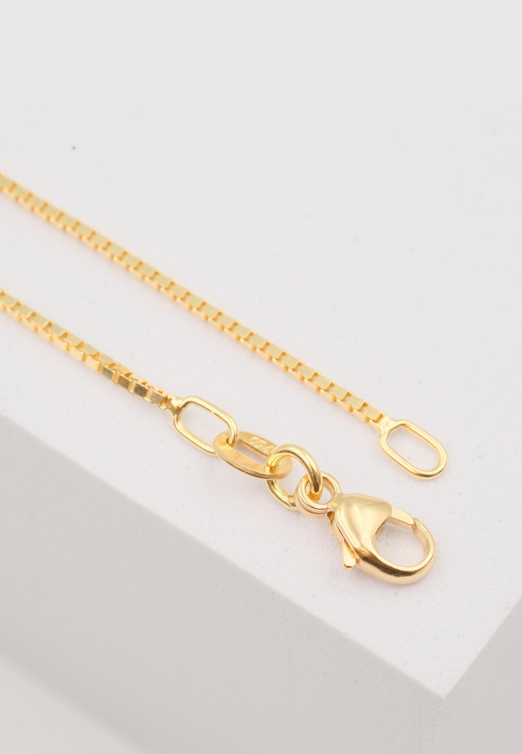 MUAU Schmuck  Collier Venezianer Gelbgold 750, 1mm, 50cm 