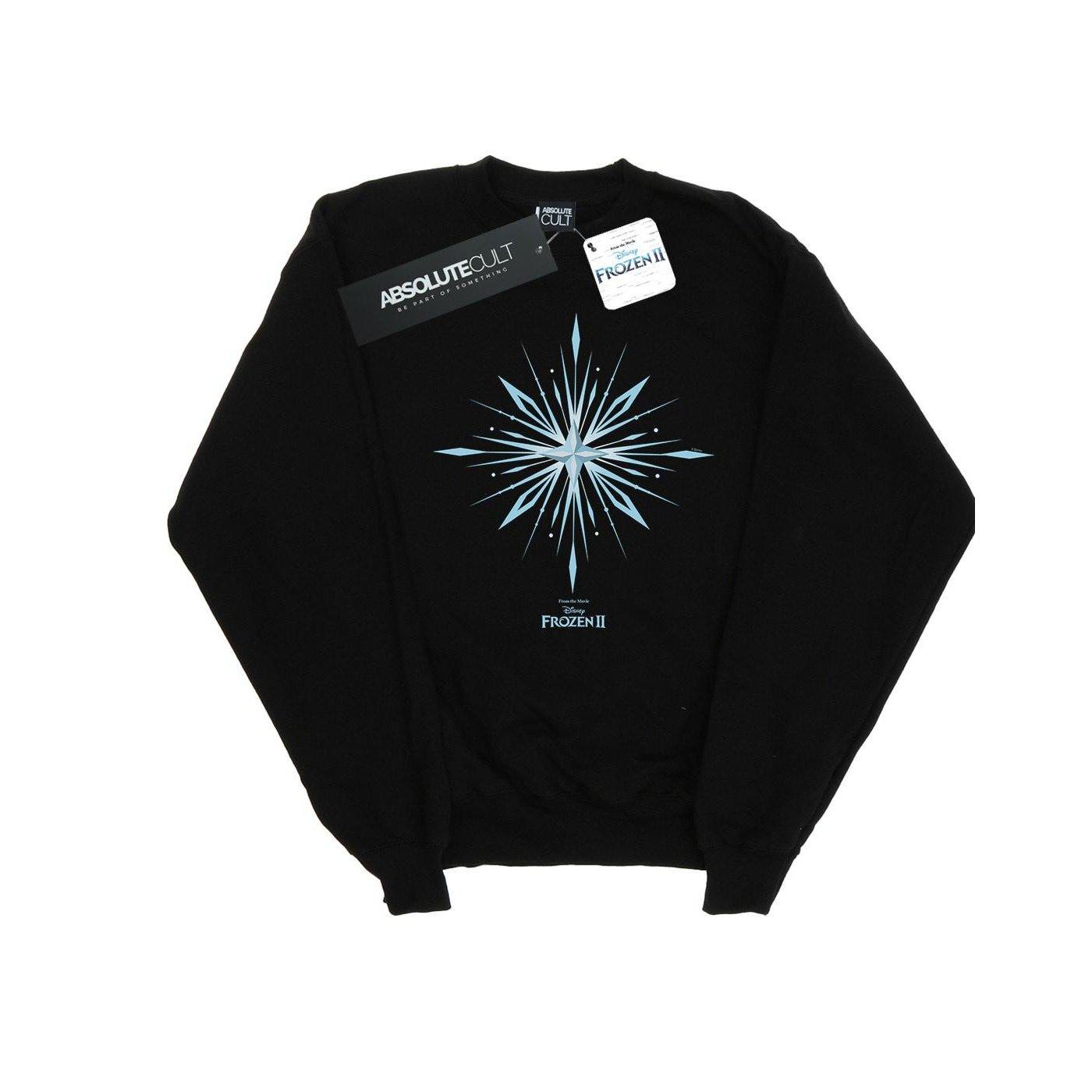 Image of Frozen 2 Elsa Signature Snowflake Sweatshirt Unisex Schwarz 128