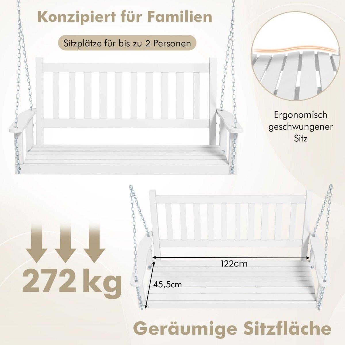 B2X Panca sospesa a 2 posti in legno massiccio, dondolo  