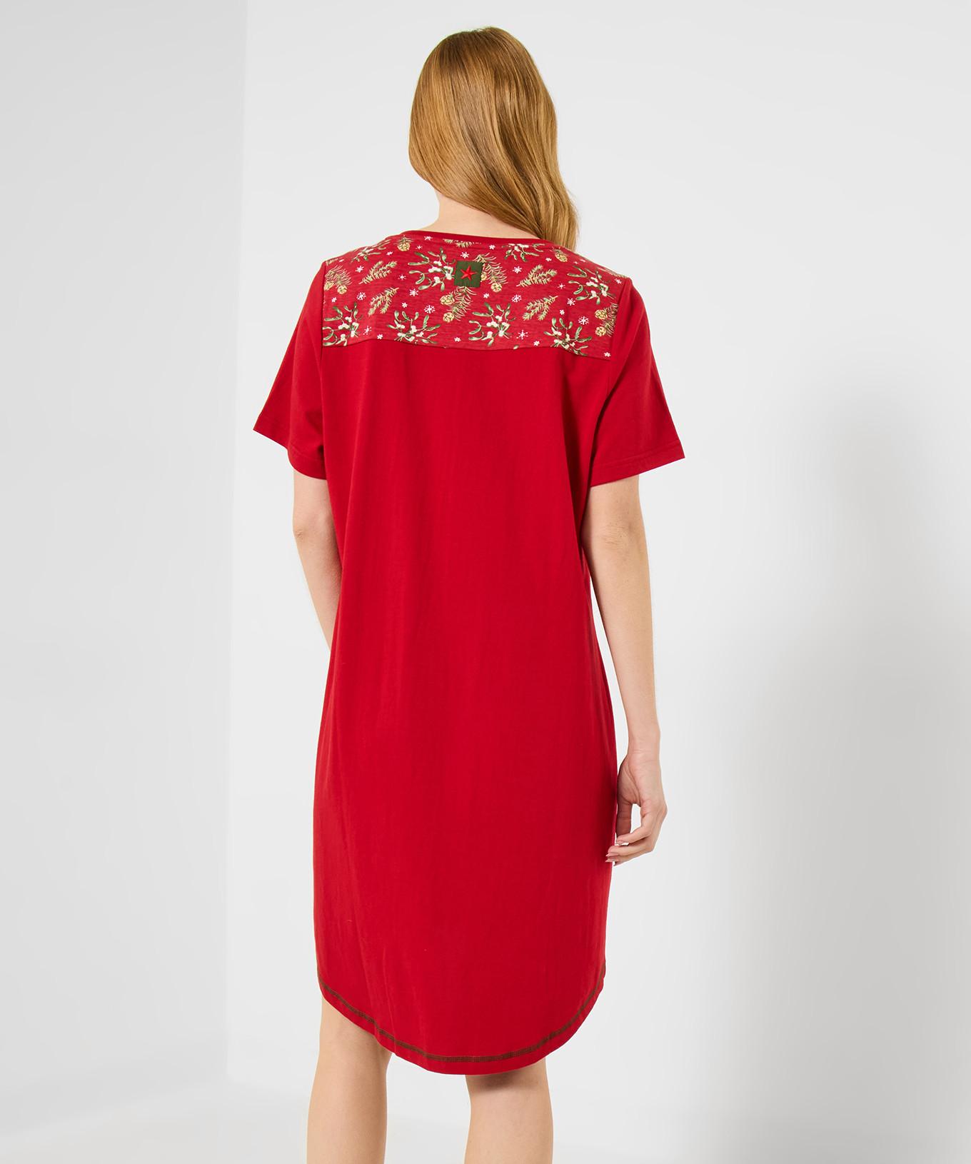 Joe Browns Camicia da Notte Festiva in Jersey con Stampa Pettirosso  