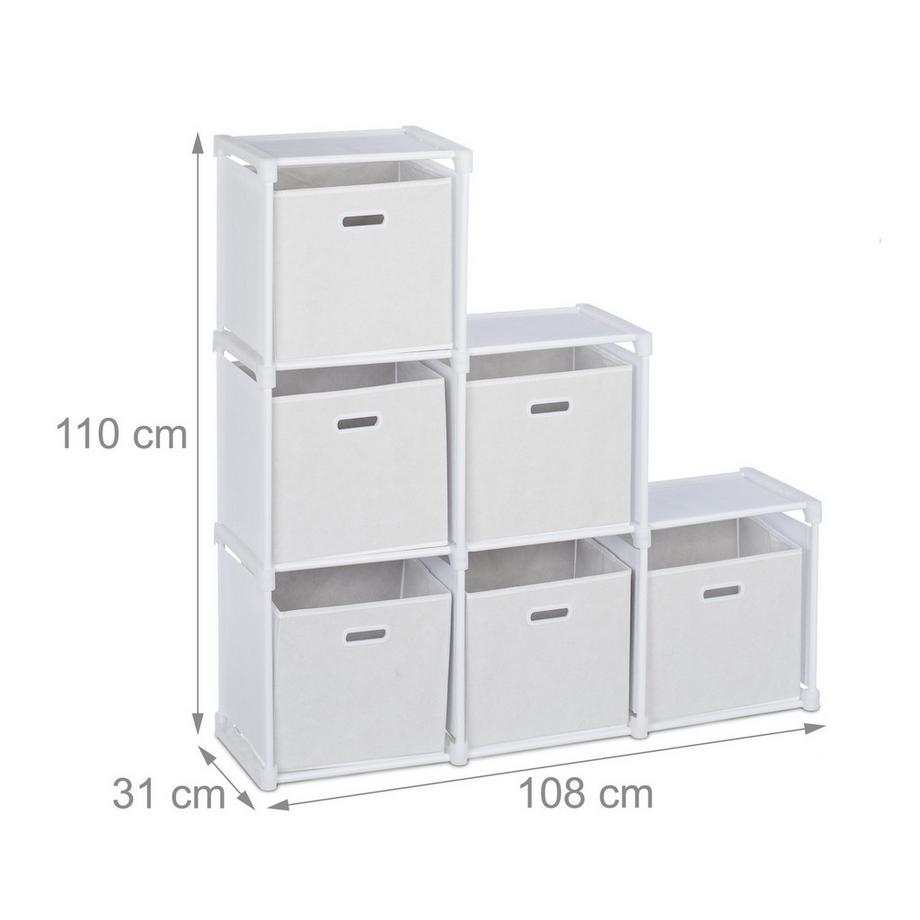 B2X Scaffale multilivello bianco con 6 scomparti  