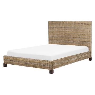 Lit à lattes en Rotin Boho SALBRIS