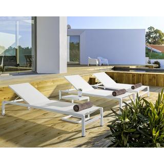 mutoni Table d'appoint de jardin Konnor 40x40 CX21 blanc  