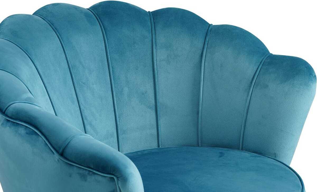 mutoni Fauteuil coquillage velours bleu  