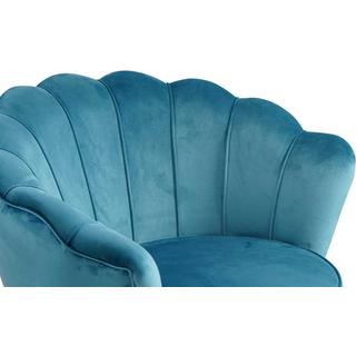 mutoni Fauteuil coquillage velours bleu  