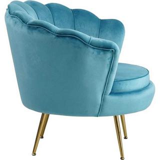 mutoni Fauteuil coquillage velours bleu  