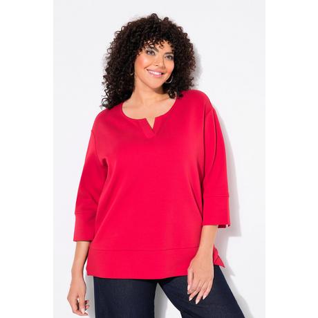 Ulla Popken  Sweat-shirt point de Rome, col rond et manches 3/4 